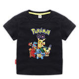 Children Pokemon Pikachu T Shirt Summer Clothing Short Sleeve T-shirt Cotton Leisure Sports