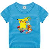 Children Pokemon Pikachu T Shirt Children's Summer Short Sleeve Casual Sports