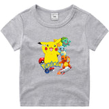 Children Pokemon Pikachu T Shirt Children's Summer Short Sleeve Casual Sports