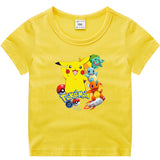 Children Pokemon Pikachu T Shirt Children's Summer Short Sleeve Casual Sports