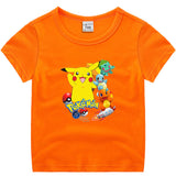 Children Pokemon Pikachu T Shirt Children's Summer Short Sleeve Casual Sports
