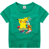 Children Pokemon Pikachu T Shirt Children's Summer Short Sleeve Casual Sports