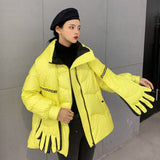 Women Winter Coats Puffer Jacket Down Coat Winter New Down Jacket Female Palm Scarf Warm Down Jacket