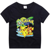 Children Pokemon Pikachu T Shirt Cotton Short Sleeve round Neck T-shirt Sports Casual Cute