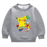 Children Pokemon Pikachu Hoodie Baby Pikachu Sweater Double-Layer Thickened Coat Top