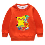 Children Pokemon Pikachu Hoodie Baby Pikachu Sweater Double-Layer Thickened Coat Top