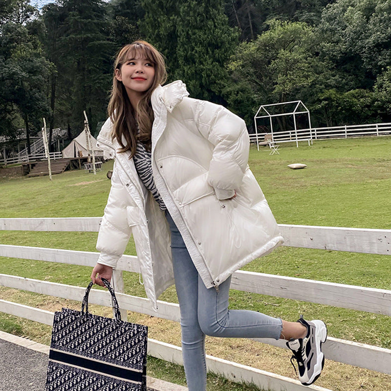 Women Winter Coats Puffer Jacket Down Coat Down Jacket Women's Mid-Length White Duck Down Warm Hooded Jacket