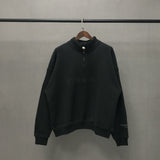 Fog Fear of God Essentials Hoodie Double Line Loose Autumn and Winter Fleece-Lined Half Zipper Hoodie