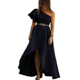 Homecoming Dresses Women's Evening Dress Autumn and Winter Retro Long Dress Solid Color Dress