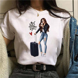 Oversized 90s T Shirt Summer Fashion Pretty Girl Printed Sleeve T-Shirt