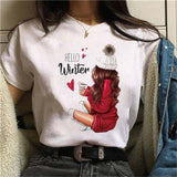 Oversized 90s T Shirt Summer Fashion Pretty Girl Printed Sleeve T-Shirt