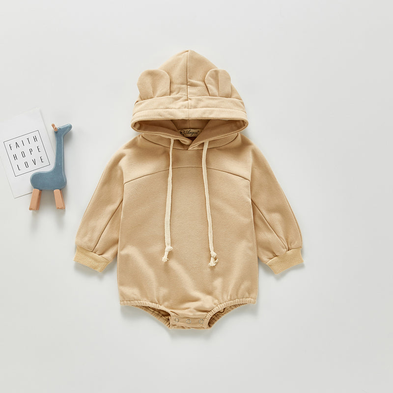 Spring Rompers Cute Bear Romper Long Sleeve Hooded Sweater