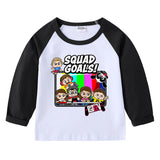 Fgteev Children's Cotton T-shirt Round Neck Long Sleeve Top Bottoming Shirt