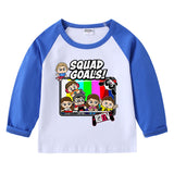 Fgteev Children's Cotton T-shirt Round Neck Long Sleeve Top Bottoming Shirt