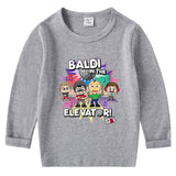 Fgteev Children's Cotton T-shirt Round Neck Base Long Sleeve Shirt