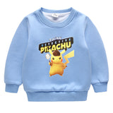 Children Pokemon Pikachu Hoodie Brushed Hoody Thicken Coat Cashmere