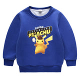 Children Pokemon Pikachu Hoodie Brushed Hoody Thicken Coat Cashmere