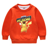 Children Pokemon Pikachu Hoodie Brushed Hoody Thicken Coat Cashmere