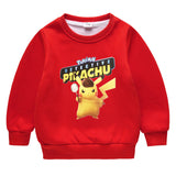 Children Pokemon Pikachu Hoodie Brushed Hoody Thicken Coat Cashmere