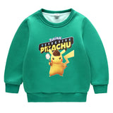 Children Pokemon Pikachu Hoodie Brushed Hoody Thicken Coat Cashmere
