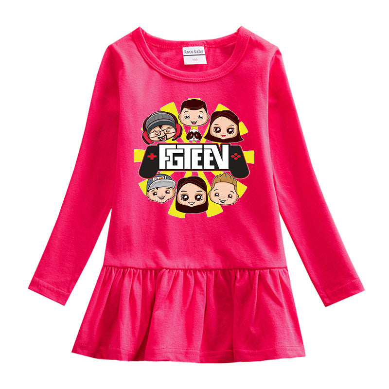 Fgteev Cartoon Round Neck Dress