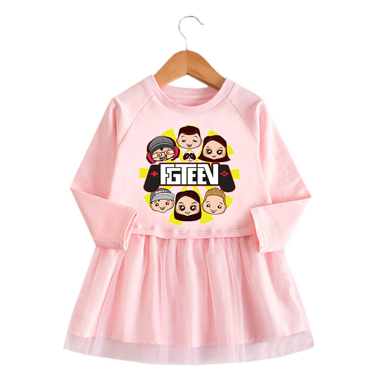 FGTeeV Cartoon Long Sleeve Princess Dress