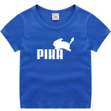 Children Pokemon Pikachu T Shirt Summer Short Sleeve T-shirt Cotton Leisure Sports
