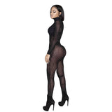 Winter Solid Color Sheer Cutout Embellished Long Sleeve One-Piece Trousers