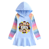 Fgteev Cotton Long Sleeve Rainbow Sweatshirt Skirt