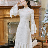 Retro Chinese Cheongsam cottagecore aesthetic dress