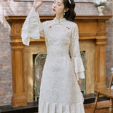 Retro Chinese Cheongsam cottagecore aesthetic dress