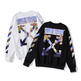 Arrow Graffiti Sweater Autumn and Winter Loose Round Neck Bottoming Shirt sweatshirt