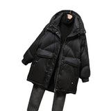 Women Winter Coats Puffer Jacket Down Coat Down Jacket Women's Mid-Length White Duck Down Warm Hooded Jacket
