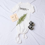 Knotted Baby Gown Long Sleeve Pullover Spring and Summer Jumpsuit Sleeping Bag