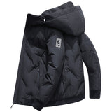 Moose Knuckle Style Down Jacket Short Warm Hooded White Duck Down Casual Jacket
