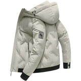 Moose Knuckle Style Down Jacket Short Warm Hooded White Duck Down Casual Jacket