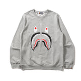 Shark Print Sweatshirts Zipper Round-Neck Pullover Autumn And Winter Male And Female Couples Wear Base