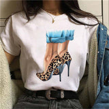 Oversized 90s T Shirt Summer Fashion Pretty Girl Printed Sleeve T-Shirt