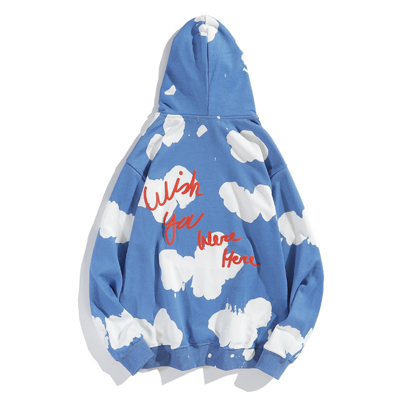 Cactus Flea Market Hoodie White Cloud Loose Men's Women's Pullover Long Sleeve Pullover