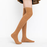 Winter Thick Knit Thigh High Socks Long Stockings Boot Autumn and Winter Diamond Knitted Women's Knee High over-the-Knee Socks