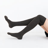 Winter Thick Knit Thigh High Socks Long Stockings Boot Thread Knitted Solid Color Stockings Bunching Socks