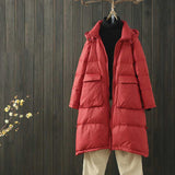 Women Winter Coats Puffer Jacket down Coat Mid-Length Detachable Hooded Pocket down Jacket Warm Jacket