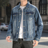 Denim Varsity Jacket Men's Spring and Autumn Easy Matching Clothes Casual Denim Jacket