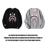 Shark Print Sweatshirts Zipper Round-Neck Pullover Autumn And Winter Male And Female Couples Wear Base