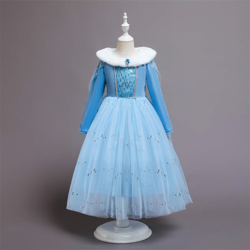 Halloween Frozen Dress Toddler Mesh Princess Elsa Dress Wind Frozen Princess Dress All Saints Children Shirt