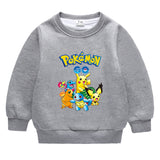 Children Pokemon Pikachu Hoodie Autumn and Winter Clothing Children's Fleece-Lined Sweater Double Layer Thickened Coat Top