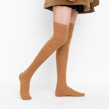 Winter Thick Knit Thigh High Socks Long Stockings Boot Autumn and Winter Diamond Knitted Women's Knee High over-the-Knee Socks