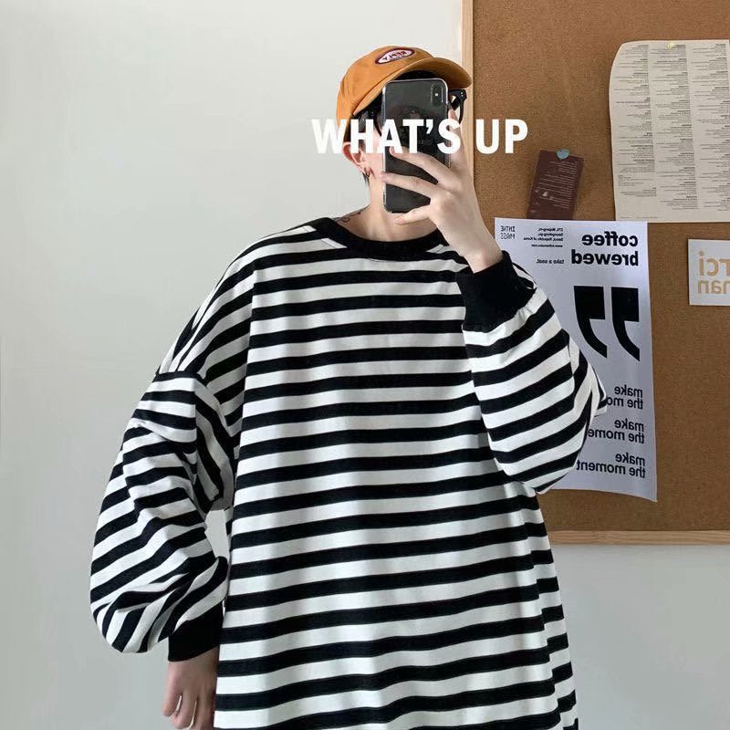 Men Sweatshirts Autumn Winter Sweater Men's Winter Striped Coat