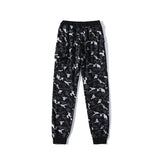 Shark Print Pant Digital Pixels Cotton Men'S And Women'S Same Camouflage Casual Trousers