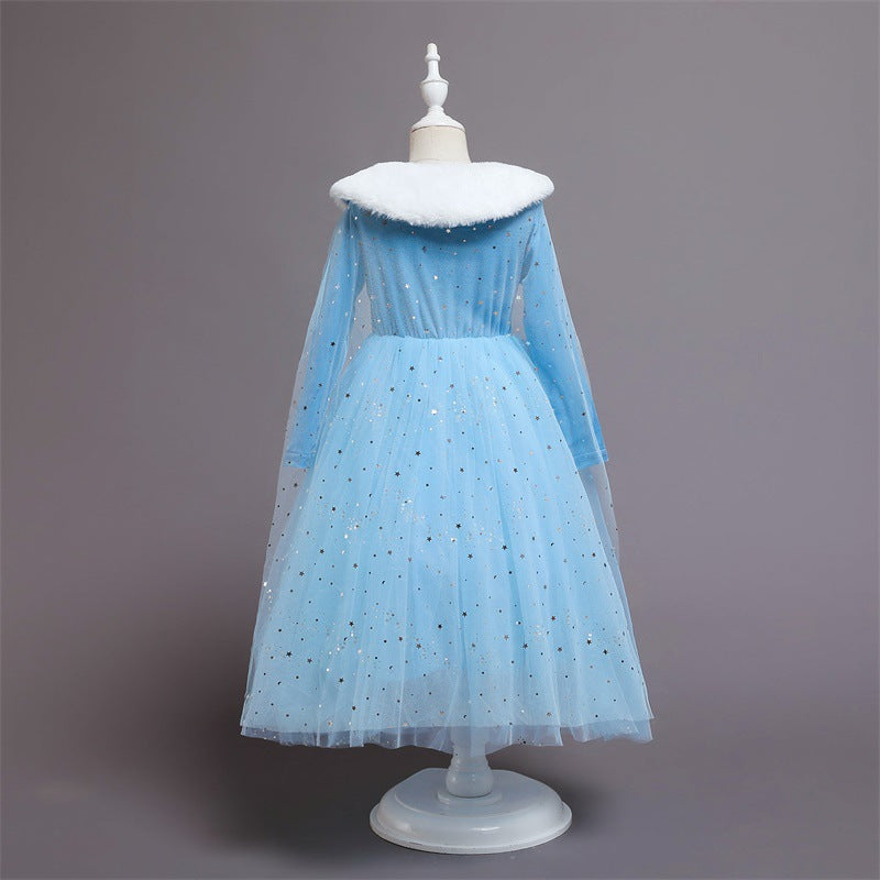 Halloween Frozen Dress Toddler Mesh Princess Elsa Dress Wind Frozen Princess Dress All Saints Children Shirt